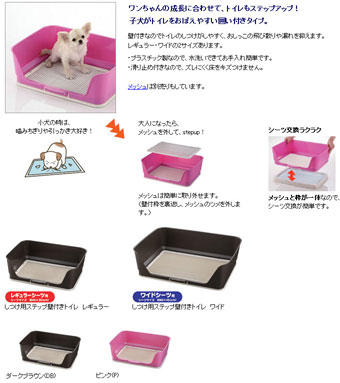 犬用トイレ しつけ用ステップ壁付きトイレ 詳細 リッチェル