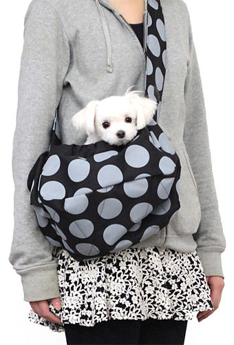 犬 猫のキャリーバッグ Mr.Mac＆coloco コロコ ペットハンモック ブラック グレードット モデル犬