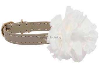 ̎ CXhbO Louis Dog flair collar corsage Beige