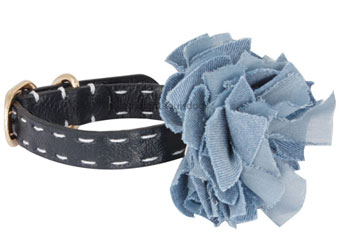 ̎ CXhbO Louis Dog flair collar corsage Navy