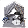 ̃xbh CXhbO Egyptian Cotton Peekaboo Beige&Blue Plaid Louisdog