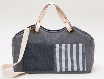 ̃L[obO CXhbO Tote Bag Linen Blue Stripes Louisdog